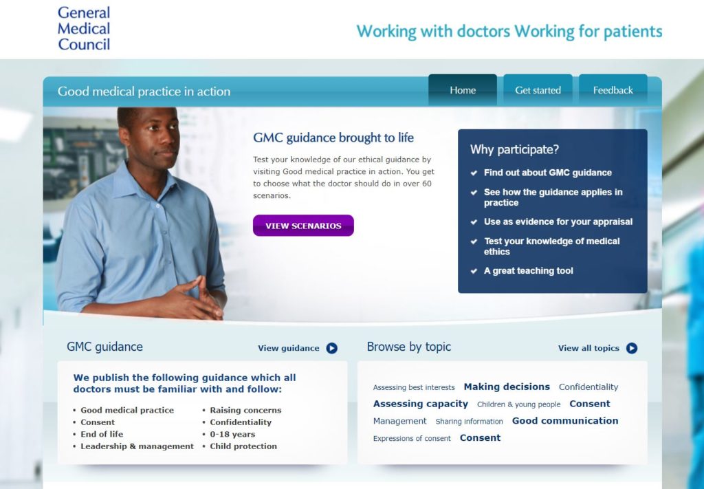 GMC Good Medical Practice website